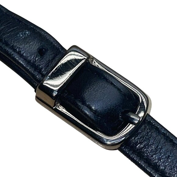 Perlina Women’s Black Leather Adjustable Strap Minimalist Design Crossbody Bag - Picture 12 of 15